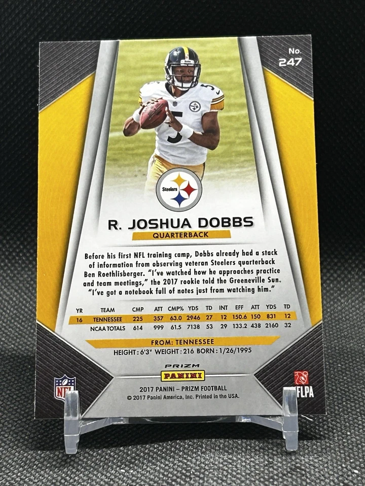 R. Joshua Dobbs 2017 Panini Prizm #247 Prizm Rookie Red White Blue Steelers - Image 2 of 2