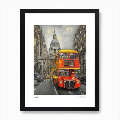London Vereinigtes Königreich Zeichnung Stift gerahmtes Wandbild Poster Leinwanddruck Bild
