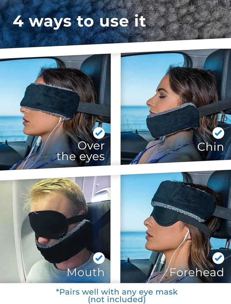 Adjustable Travel Neck Pillow with Straps for Airplane Comfort