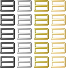 20 Pcs Flat Metal Slide Buckle 1 Inch Belt Adjuster Sliders Tri Glide Strap Zinc
