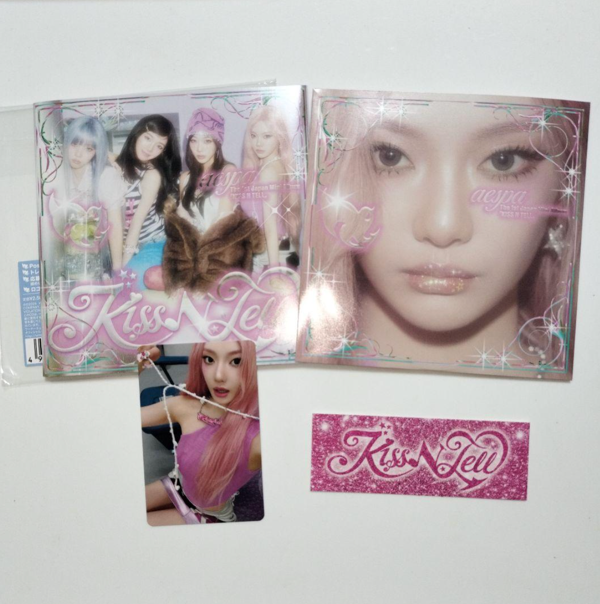 aespa KISS N TELL POSTER Ver. OPENED ALBUM with PHOTO CARD | eBay