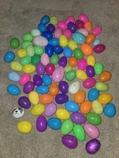92 PCS Plastic Easter Eggs Empty Fillable Bright Colorful Bulk