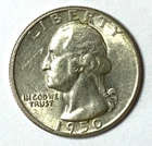 1950 D 25c Washington Silver Quarter Dollar Denver