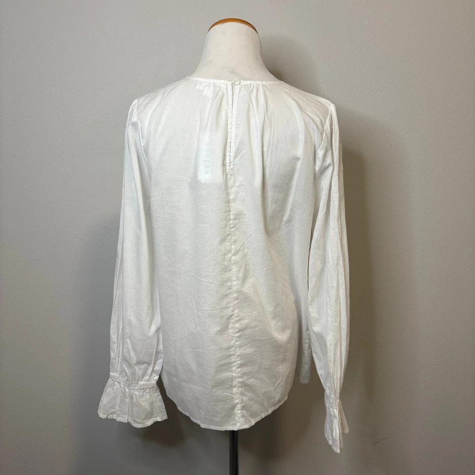 Velvet Graham Spencer NWT White Long Sleeve Lace Peasant Boho Blouse Top Small - Image 3 of 4