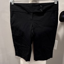 The Limited Exact Stretch Bermuda Shorts Black Slim Fit Pockets Women's Size 4