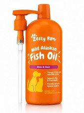 Zesty Paws Wild Alaskan Fish Oil Omega 3 Skin Coat Support for Dogs Cats