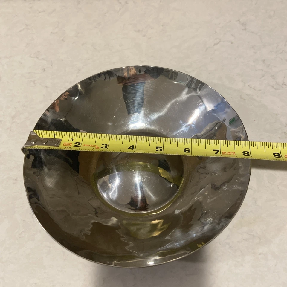 Cuenco de acero inoxidable artesanal vintage Michael Aram 19 95 colección África Foto 4 de 4