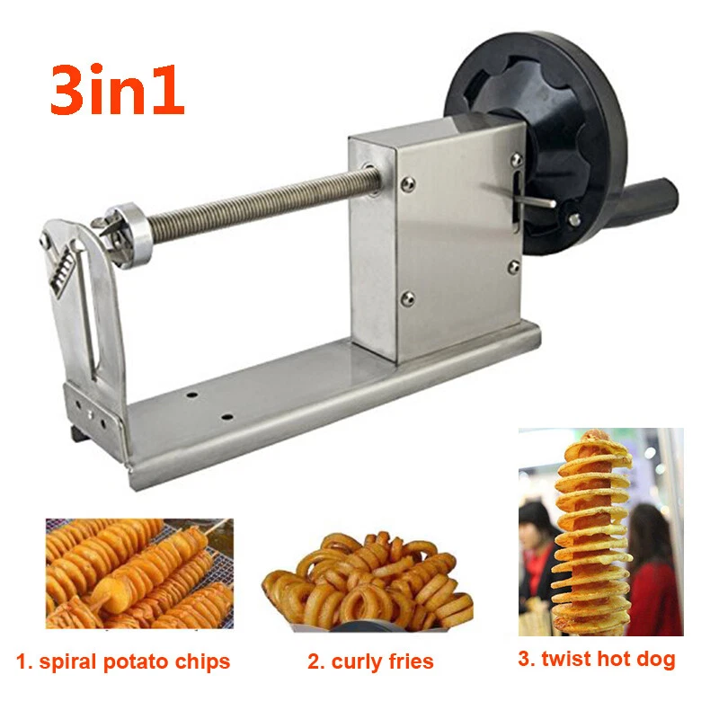 Manual Curly Fries Twister Spiral Potato Cutter Stainless Tornado Potato  Slicer