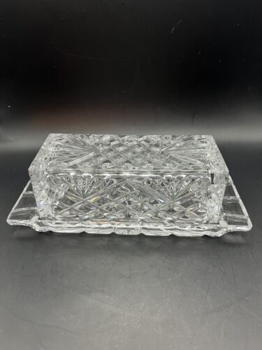 Vintage Godinger Crystal Pineapple Collection Quarter Pound Covered Butter Dish - Picture 1 of 8
