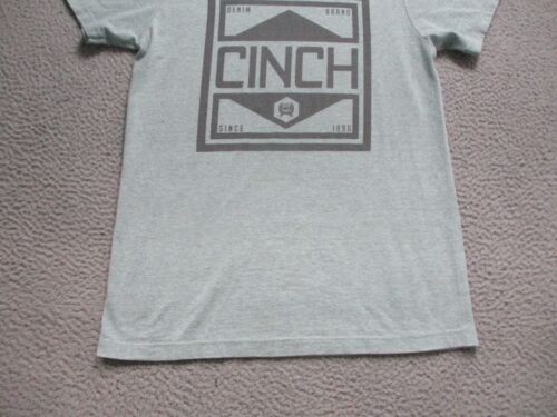 Cinch Shirt Mens Small Blue Short Sleeve Tee Blue Western Cowboy Farmer Stretch - Picture 3 of 11