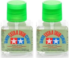 2 PACK TAMIYA 87038 EXTRA THIN CEMENT PLASTIC MODEL GLUE 40 ml