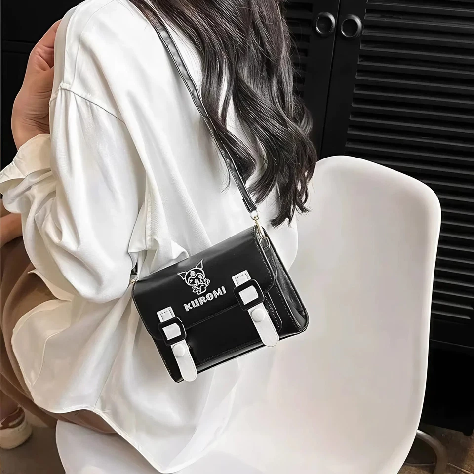 Borsetta da Donna KUROMI in Pelle Nera Borsa Anime Light Hello kitty Comics New - Immagine 2 di 4