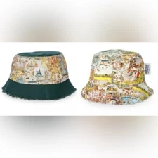 Walt Disney World Vault reversable Bucket Hat 50th Anniversary Park Map one size