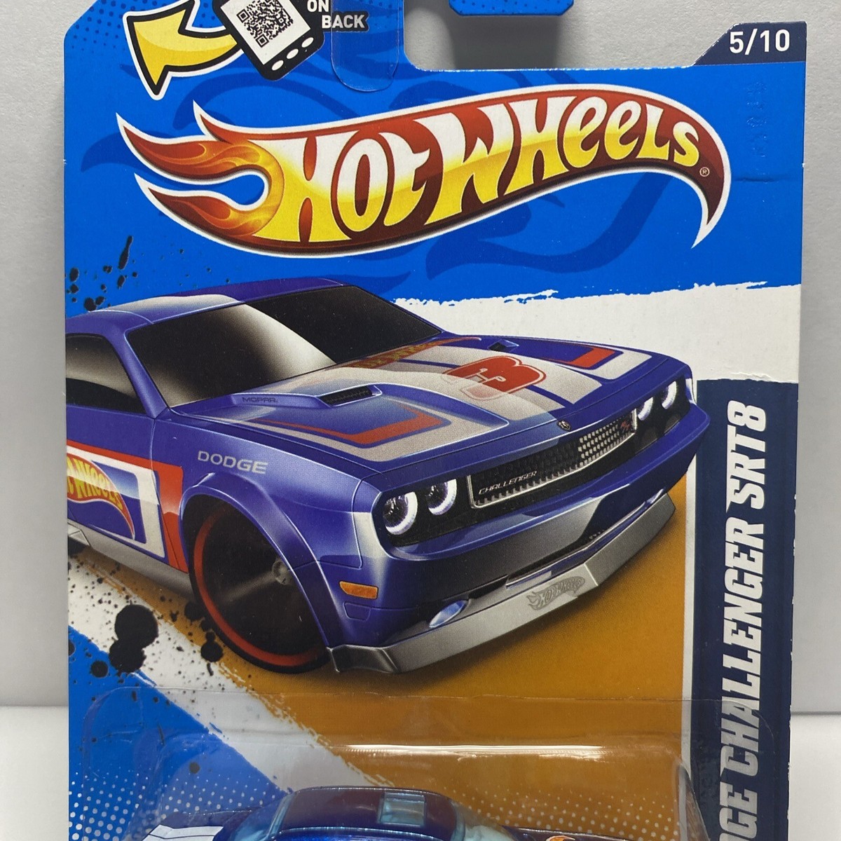 Hot Wheels 2012 HW Racing '08 Dodge Challenger SRT8 (Blue w/ White
