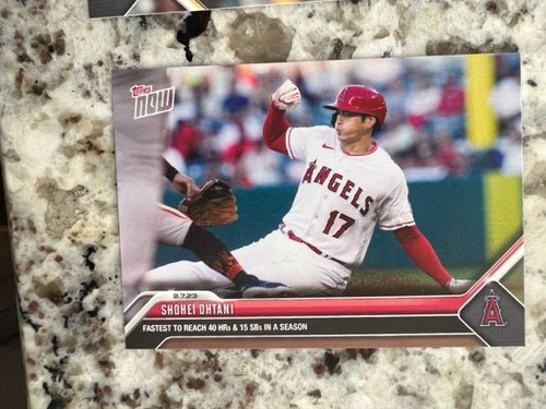 2023 TOPPS NOW MLB CARD ANGELS SHOHEI OHTANI #672 REACHES 40 HRs AND 15 SBs
