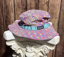 RARE Patagonia Bucket Hat with Buckle Floral Yellow PURPLE PINK Girls CAP NICE