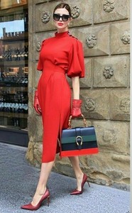 red midi dress zara