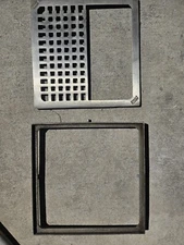 Zurn Frame AND half grid grate top SET: designed to allow indirect waste dump 