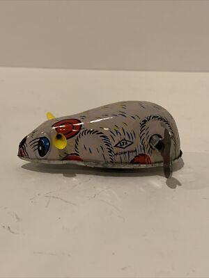 LUCKY MOUSE WIND-UP ビンテージ玩具 Vintage Mechanical Lucky Mouse wind up toy box with key & mouse
