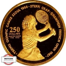 1987 NIUE KM 10 250 Dollar Steffi Graf in Proof 20104