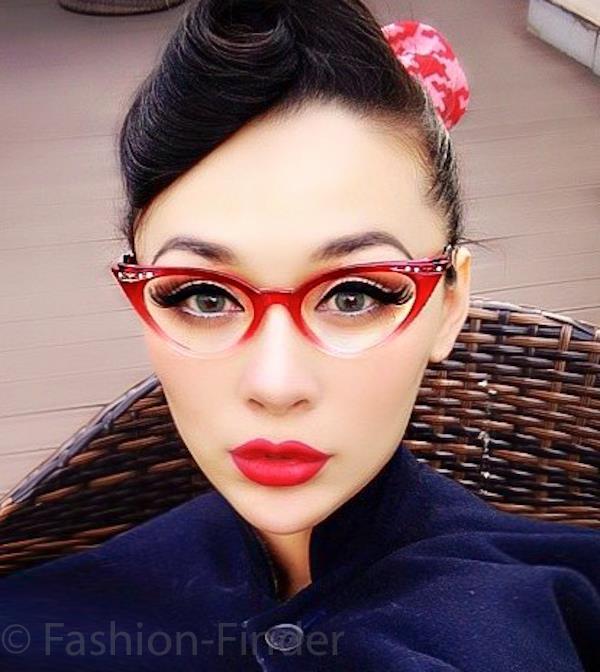 50s Retro RITA Cat Eye Gradient Ombre WaYFe Demi PinUp Clear 