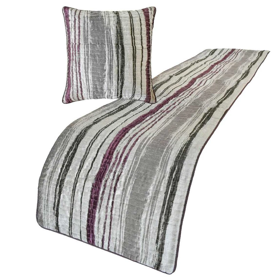 Corredor decorativo cama king size roxo listrado jacquard, abstrato - torção de baga - Imagem 4 de 4