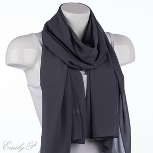 grey chiffon wrap