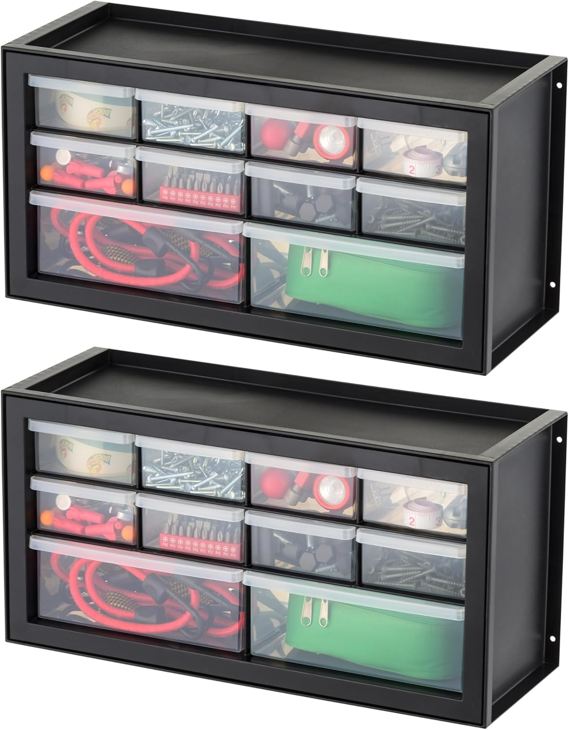 USA Screw Organizer, Hardware Storage Organizer, 10 Drawer Parts Cabinet, 2 Pack