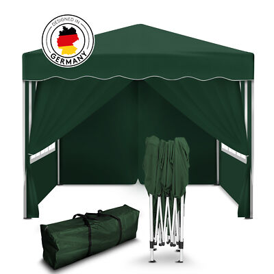 Falt Pavillon 100% WASSERDICHT 4 Seiten Dachmaß 3x3m Garten Zelt Pavillion Grün