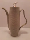 Red Wing Green CAPISTRANO Basket Weave Tall Coffee Pot With Lid 13" AWESOME!