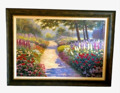 Bi Wei Liang-Tronolone signed framed original painting oil on canvas, 36'' x 24''