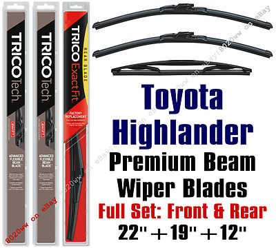 Toyota Highlander Wiper Blades Set Of 3 Wiper Blades For 2001-2007 Toyota Highlander Wiper Blades Set Of 3 Wiper Blades For 2001-2007