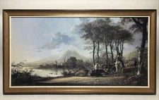 River Landscape Horsemen Peasants Aelbert CUYP 1620 1661 Old Master Print Framed