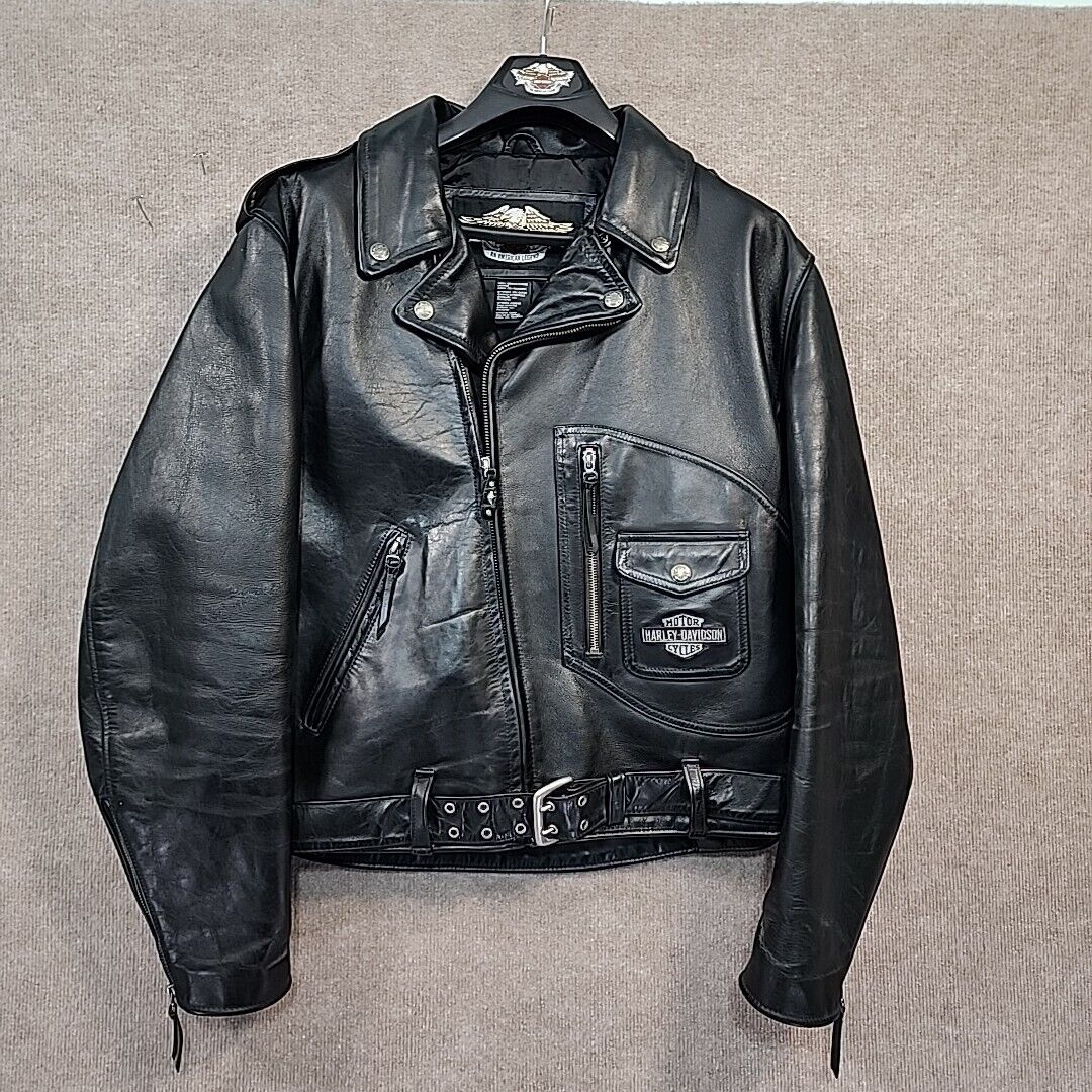 Harley Davidson Men's USA Made Embossed Eagle Black Leather Harley Davidson Men's USA Made Embossed Eagle Black Leather