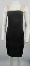 Vera Wang Black Acetate/Nylon Blend Sleeveless Mini Bodycon Dress sz S
