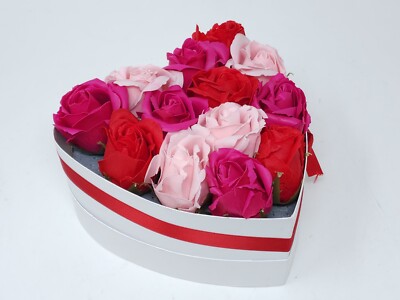 Forever Roses Heart Shaped Flower Box, Red/Pink