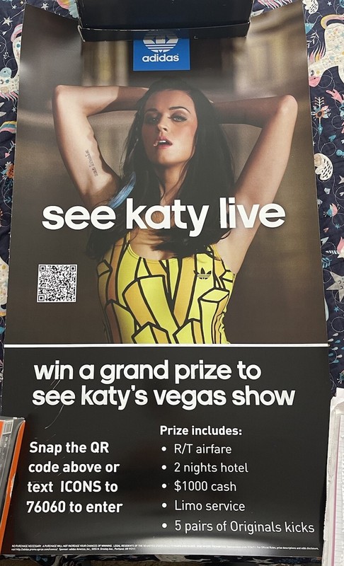ADIDAS  KATY PERRY NO CONTEST 2011  BANNER POSTER Rare Retro LE Store Display