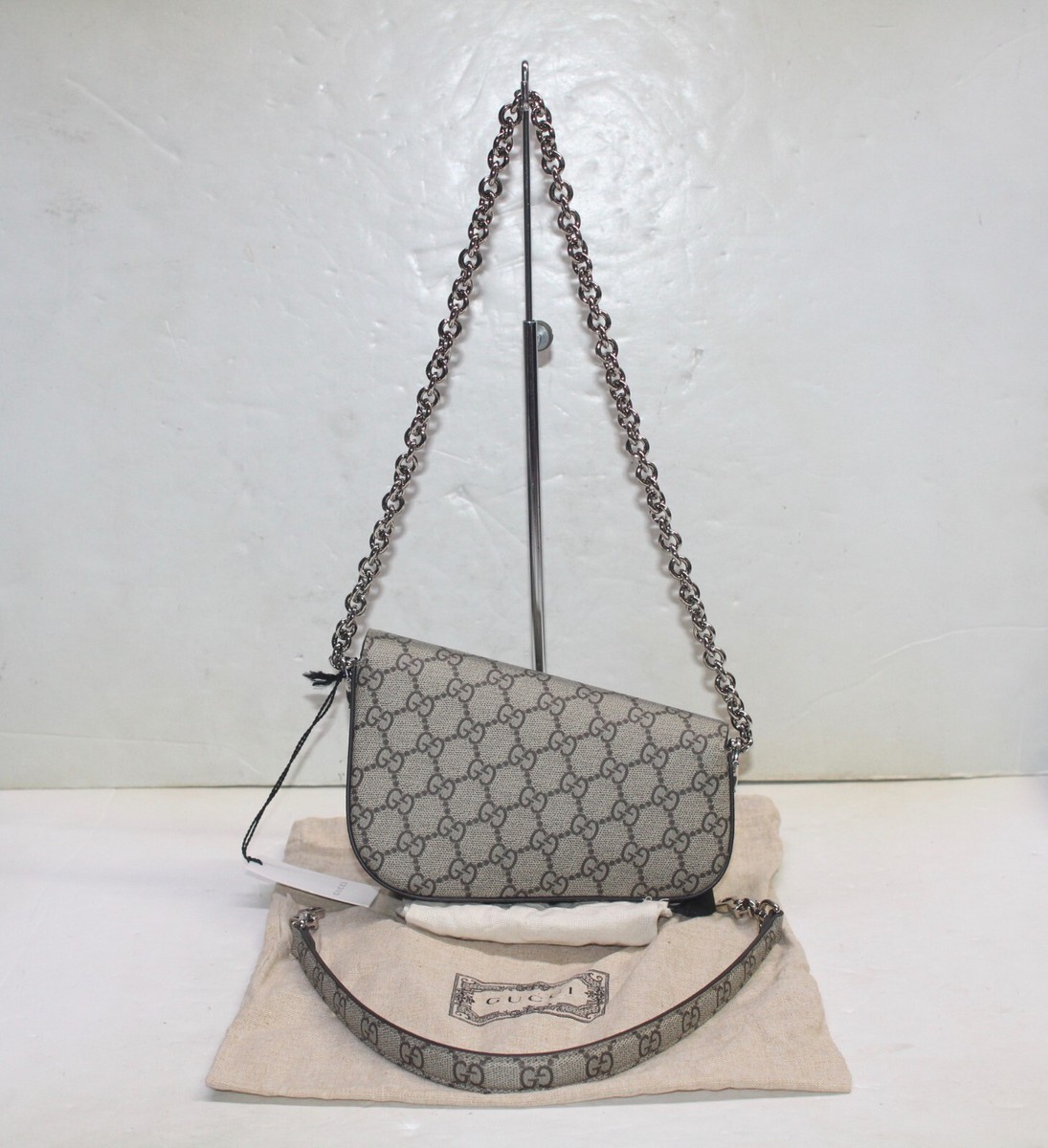 Gucci Horsebit 1955 Mini Shoulder Bag Beige/Brown Supreme