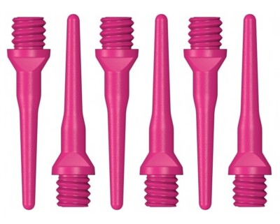 100 Tufflex 2BA Plastic 20mm Soft Tip Dart Points - Pink