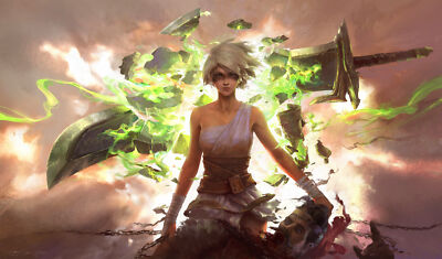 League of Legends  art sword weapon fantasy riven league playmat gaming mat