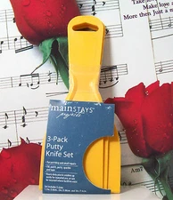 3-Pack Plastic Putty Knife Set By Mainstays Projects. 1.5", 2" & 3"