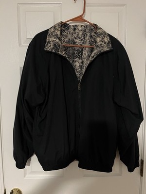 Pebble Beach Men s Jacket Large Black White Blue Pattern Lined RN91870