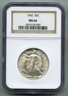 1942 Walking Liberty Silver Half Dollar NGC MS 66