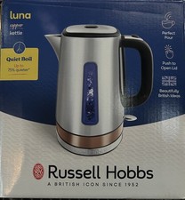 Russell Hobbs Luna Copper Accents 1.7L Kettle 3kW Quiet Rapid Boil 24280 (MARKED