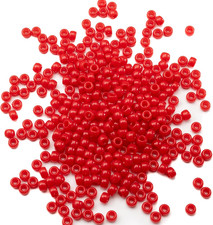 1000 Pcs Acrylic Red Pony Beads 6X9Mm Bulk Kandi Beads for Friendship Bracelet N