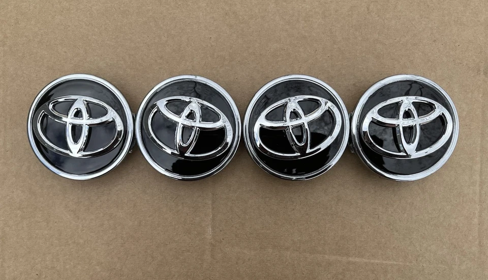 4x TOYOTA 62mm Black Wheel Center Caps, Camry Avalon RAV4 C-HR PriusVS Corolla - Image 3 of 4