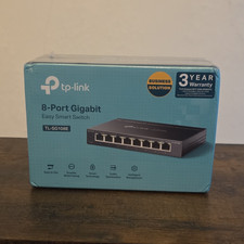 TP-LINK TL-SG108E 8-Port Gigabit Easy, Smart Managed Switch RJ-45  - Brand New -