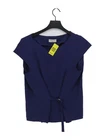 Veronique Leroy Women's Top UK 12 Blue Silk with Other Basic