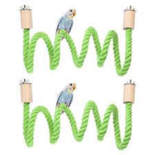 2 Pcs Bird Rope Perch Swing Bird Stand Rope Perch 47 Inch Light Green