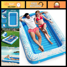 Inflatable Tanning Pool Lounger Float - 4 in 1 Sunbathing Raft for Adults Kids